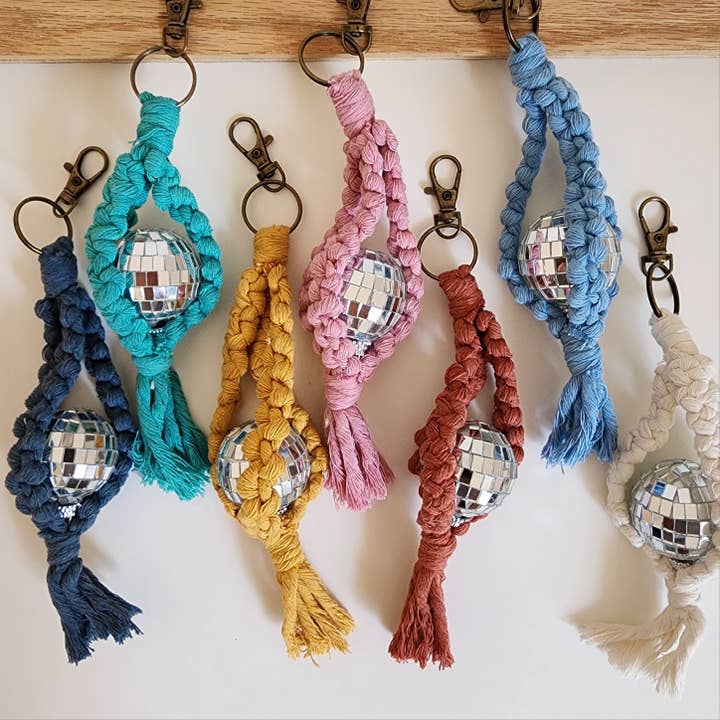 Macrame Disco Ball Keychain/Car Charm/Hanger, Trendy Keyring and other Purchase Wholesale disco ball keyrings. Free Returns & Net 60 Terms on Faire trending on Faire.