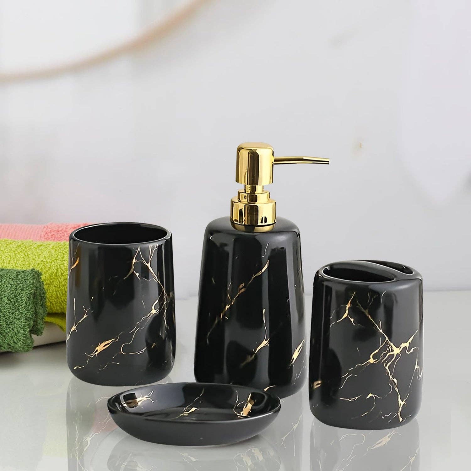 Ledsone – wholesale Bathroom accessory set – Bathroom Accessory Set 4 Pcs Decorative Bath Accessories Set ~542112