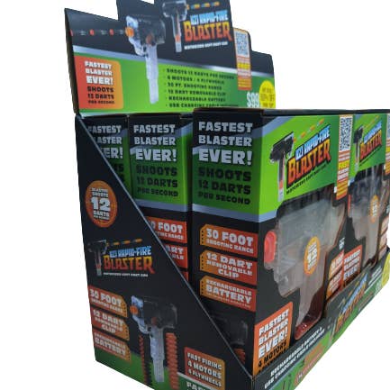 Novelty Brands - Wholesale Classic Toy - Kids - Uzi Rapid Fire Soft Dart Gun with Darts Boxed - 6/Display4