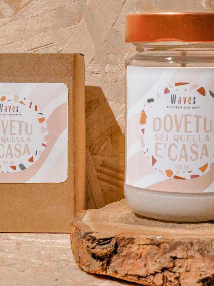 VELA «DONDE ESTÁS, ESE ES TU HOGAR» para venta al por mayor de Waves soy wax