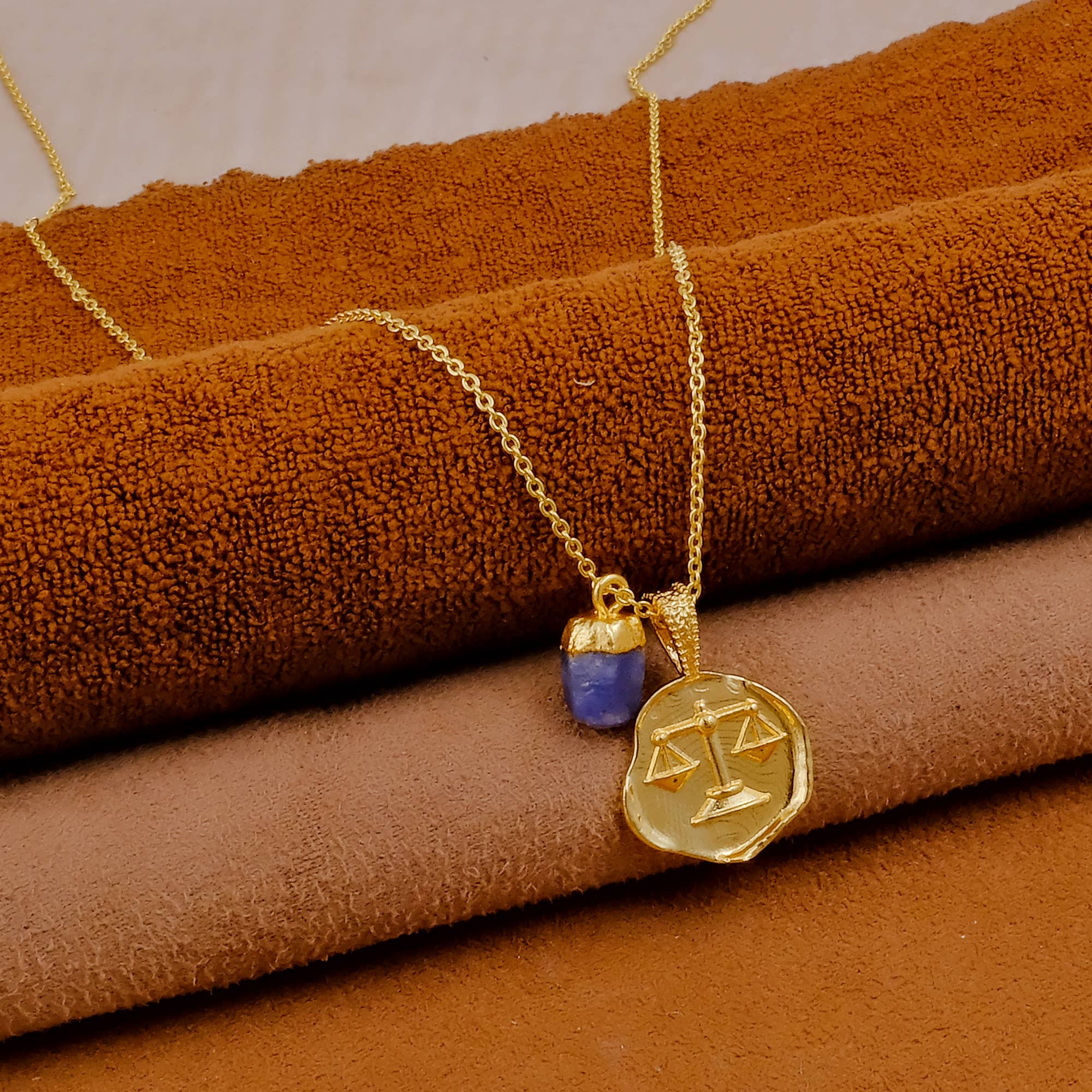 El Joyero – wholesale Pendant/charm necklace – Handmade Sapphire Libra Necklace September Birthstone Charms2