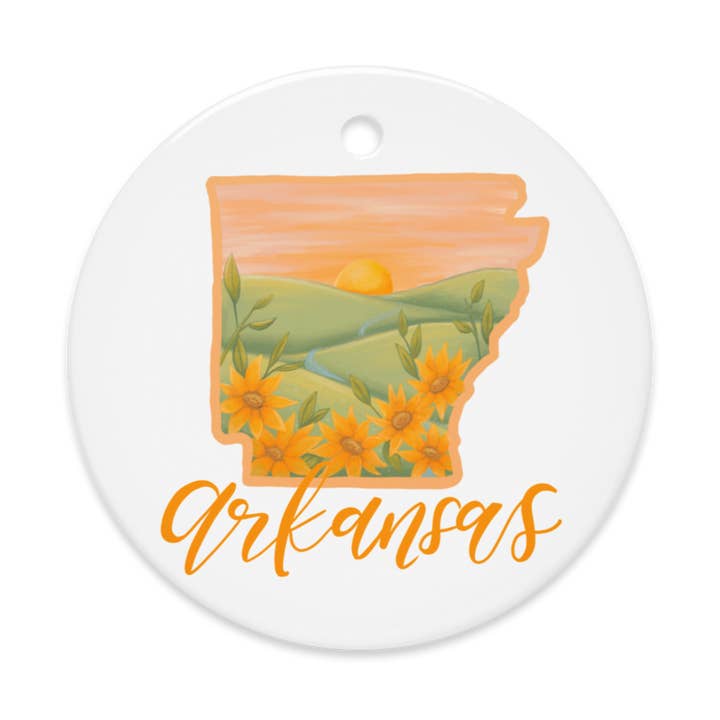 Adorno de cerámica de Arkansas para venta al por mayor de Painted Peony Art