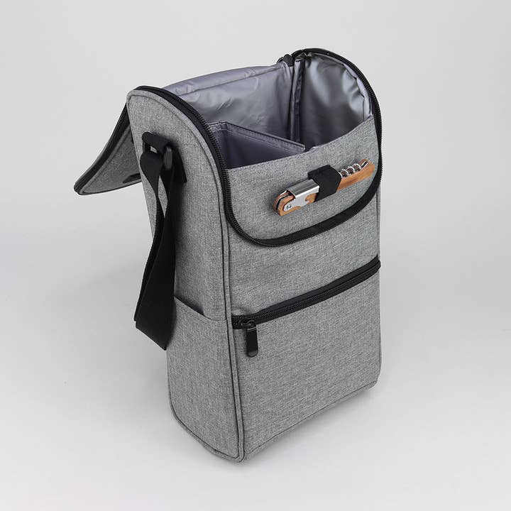 Sophos – wholesale Wine tote – Grey Wine Bottle Cooler Bag1