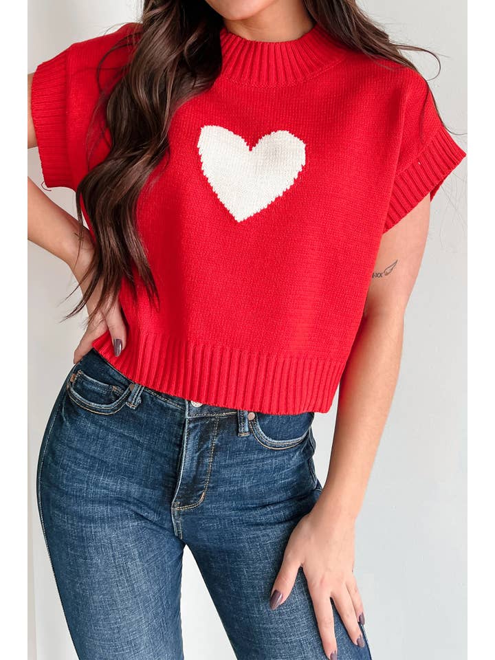 LA Society - Wholesale Knit Sweater - Women's - LAS Valentine Heart Graphic Cropped Sweater (S-XL)3