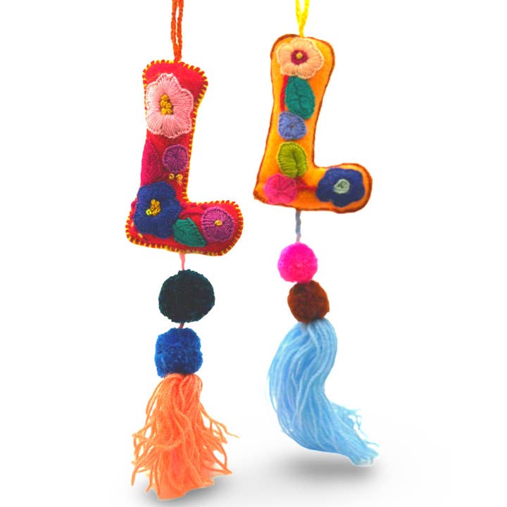 Encanto Bordado em Feltro Multicolorido com Letra L do Alfabeto por atacado de Sanyork Fair Trade