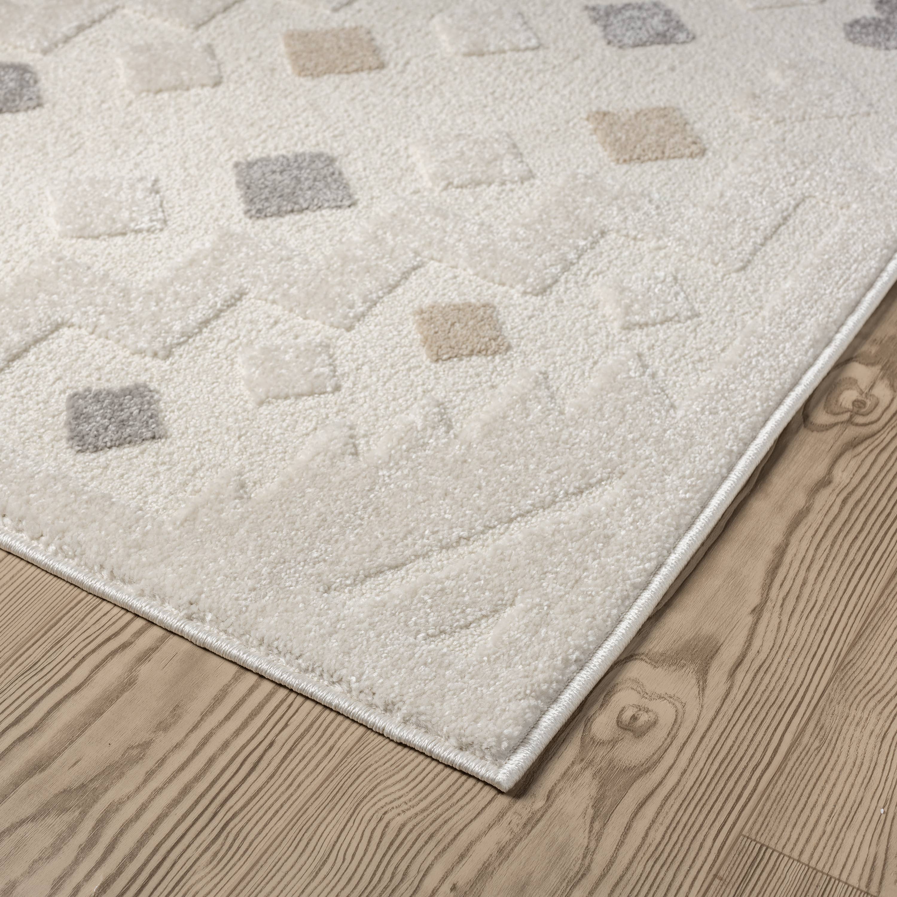 Abani Rugs – Engroshandel Løst tæppe – Abani Cozy COZ160A Creme Grå Tribal Medaljon Område Tæppe2