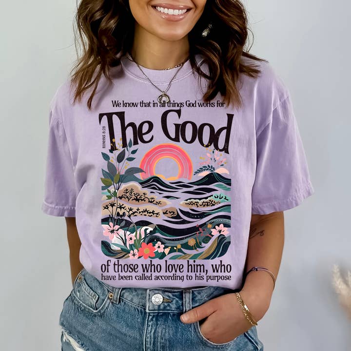 Scripted Pearl - Wholesale Screen Printed T-Shirt - Women's - Christian Easter T Shirt The Good Of Those Who Love Him CC171