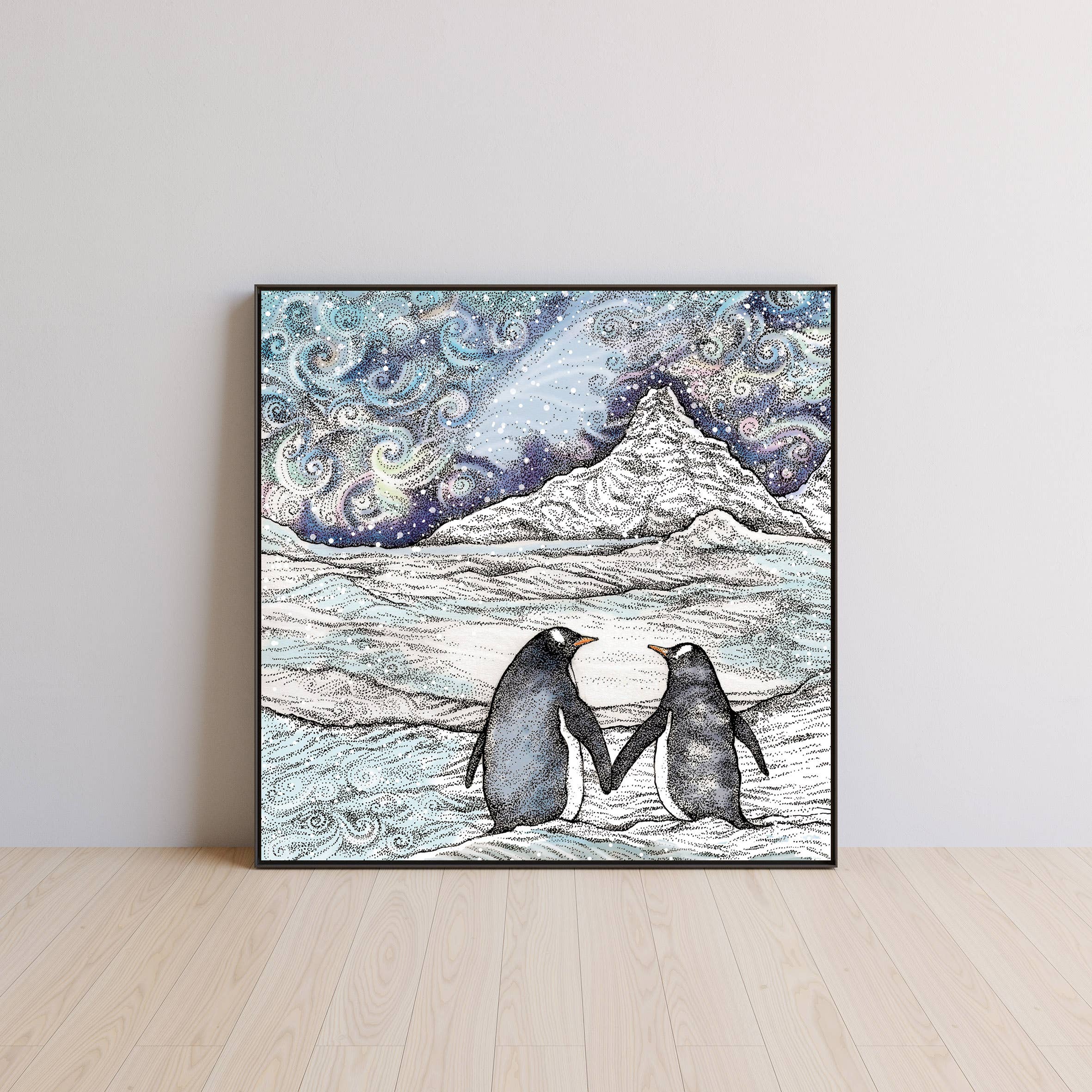 Fay's Studio - Vente Affiche d'art - Impression artistique « Couple de pingouins »1