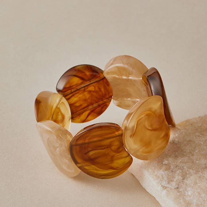 Dipped Shop - Wholesale Bangle Bracelet - Trendy Irregular Texture Acrylic Bangle Bracelet DP25E7679