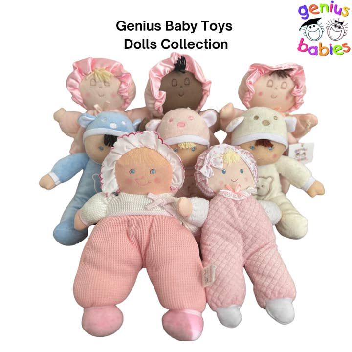Genius Babies - Wholesale Doll - Kids - Genius Baby Toys Classic So-Soft Baby Girl Doll Lovey, 11", Pink