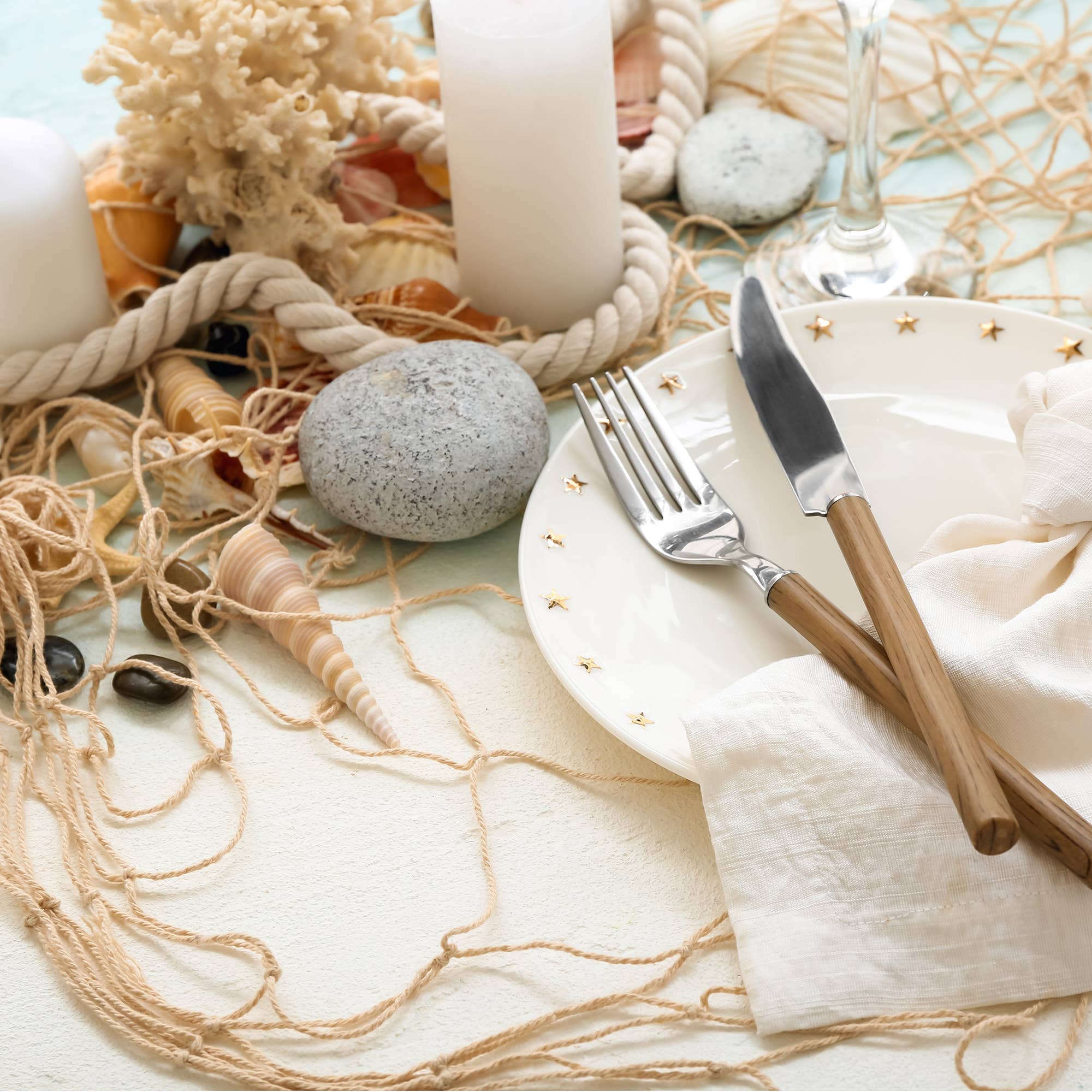 Naturel Décoration de filet de pêche nautique - Naturel en vente sur Faire3