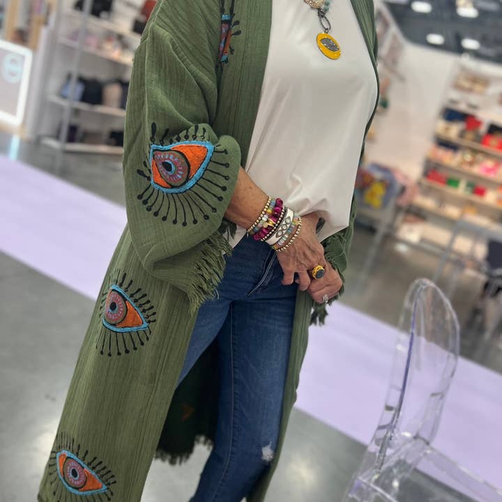 Karli Buxton - Wholesale Kaftan - Women's - Olive Multi Eye Kaftan Christmas!1