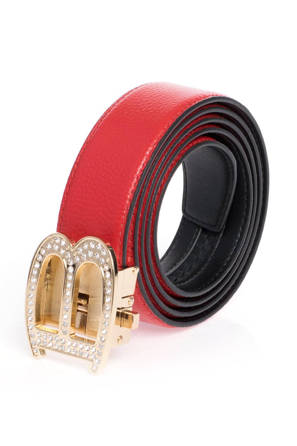 BARABAS – wholesale Belt – Men's – Men's Rhinestone B Letter Buckle Leather Belt BK8108