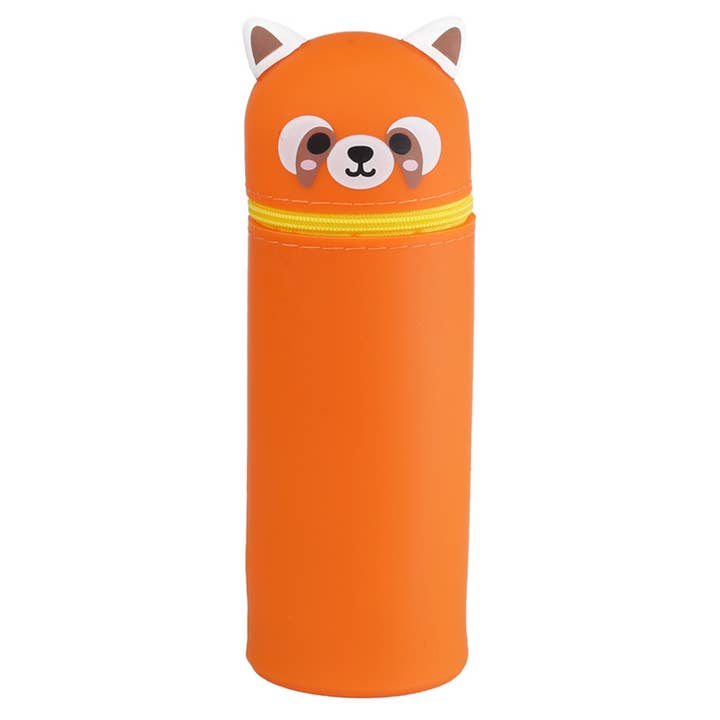 Estuche para lápices vertical Adoramals panda rojo de silicona para venta al por mayor de Puckator EU