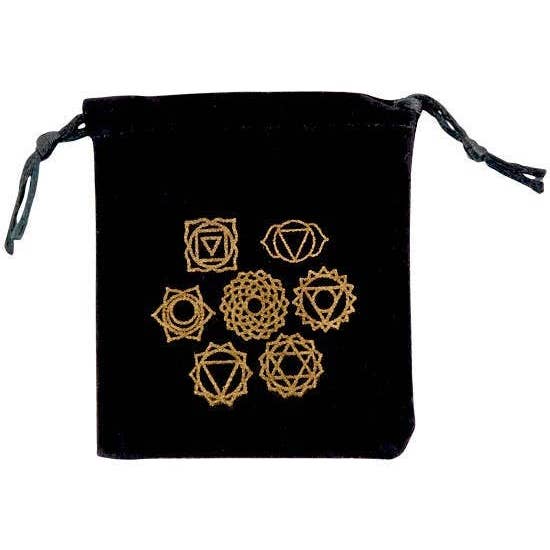 6 stycken sju chakra dragsko sammetspåse - 3,5"x4,5" för wholesale av GREENROOTS USA LLC