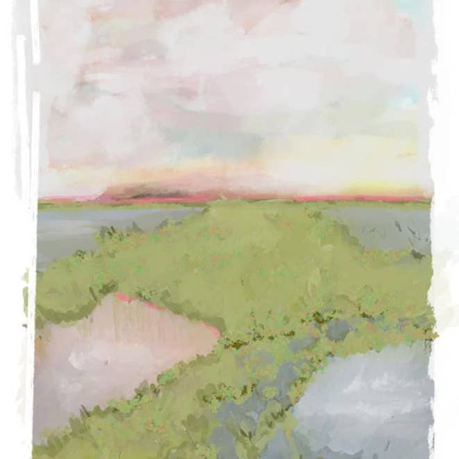 KÜSTENSONNENUNTERGANG-SERENADE - Kunstdruck für den Großhandel von Rebecca Illustrated