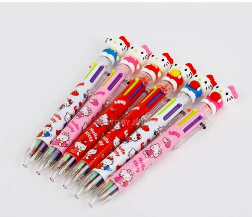 K-Wonderland - Wholesale Pen - Sanrio Characters 6 Color Ball Point Pencil- 0.7mm 7