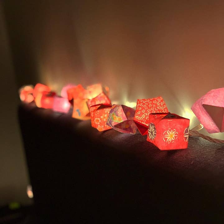 Heart of Fold – wholesale Ljusslinga – Origami Fairy Light Lyktor med Dim Mysig Belysning