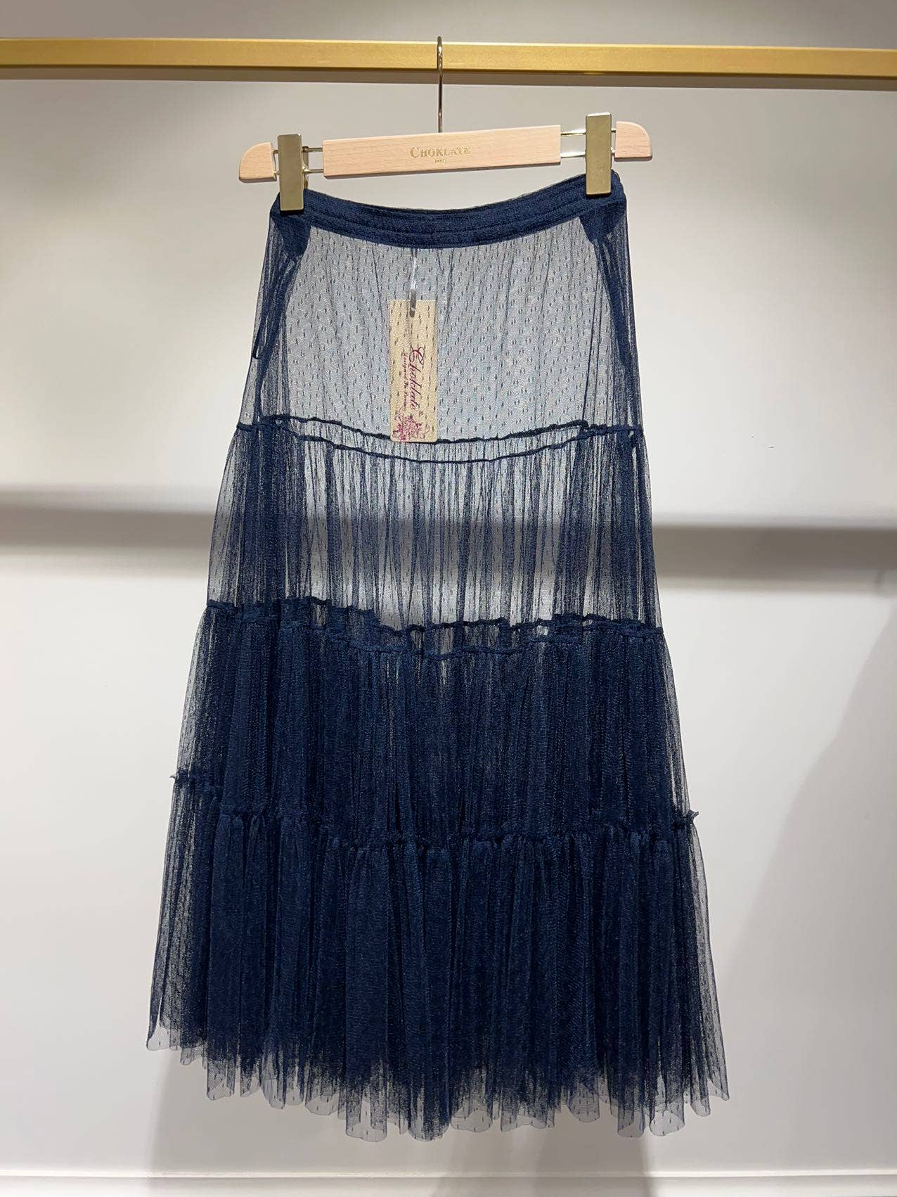 CHOKLATE PARIS – Großhandel Rock – Damen – Midirock aus Tüll mit elastischem Bund – Modell 296935