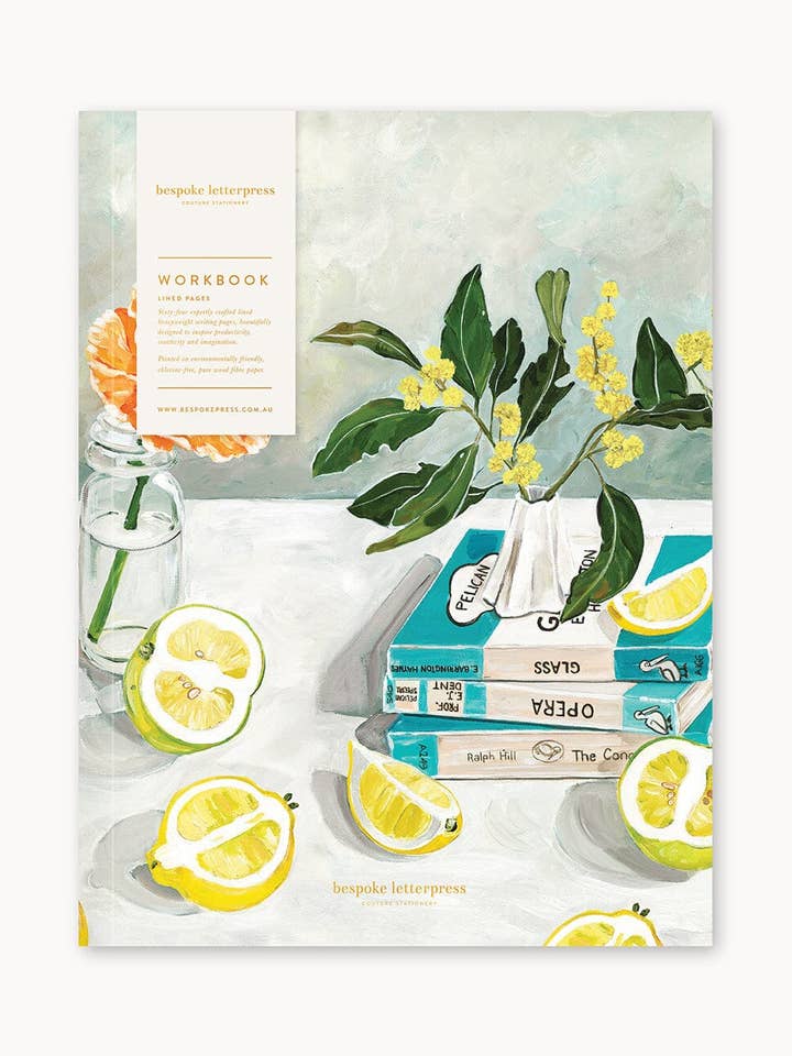 Wattle & Citrus Workbook for wholesale by Bespoke Letterpress
