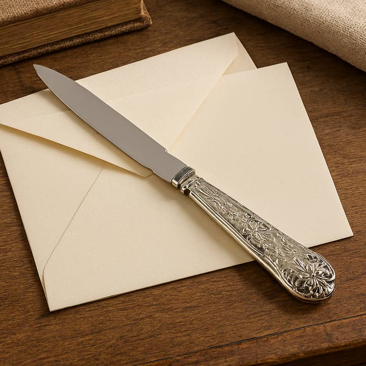 English Sterling Handle Letter Opener/Stainless Blade. for wholesale by Corbell Silver