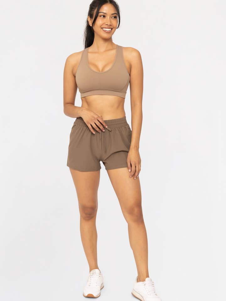 Mono B - Wholesale Athletic Shorts - Women's - Drawstring Pocket Athleisure Shorts
