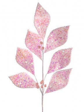 26" GLITTER/SEQUINS BEAD EDGE LEAF SPRAY for wholesale by Waterman's Loft Inc.
