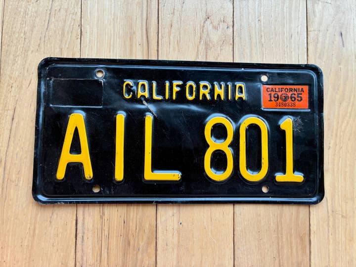 Plaque d'immatriculation de Californie de 1966 pour la vente par RusticPlates