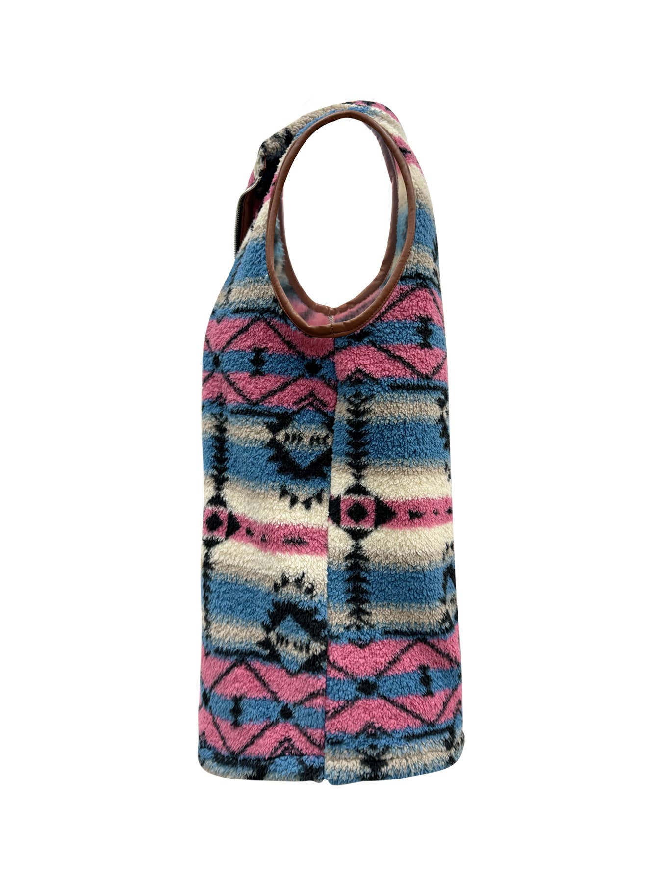 MULTICOLOR RESORT CHIC BOHEMIAN PATTERNED LEATHER VEST for wholesale on Faire6