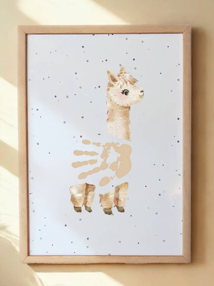 Alpaca Handprint Keepsake - A4 for wholesale by Tiny Tiptoes