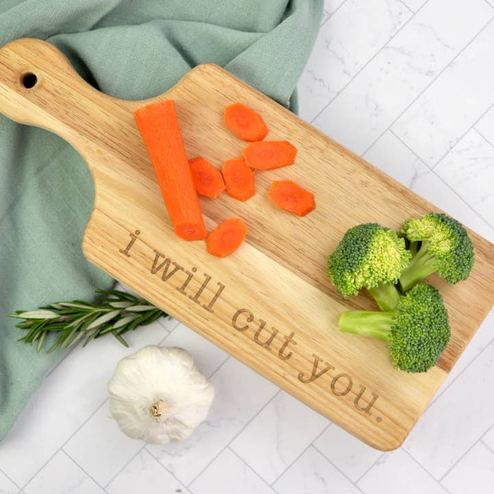 I Will Cut You Charcuterie Board for Serving and Grilling for wholesale by Blue Studio Creative