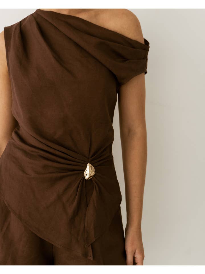 Twosisters The Label - Wholesale Blouse - Women's - Myra Top-Brown3