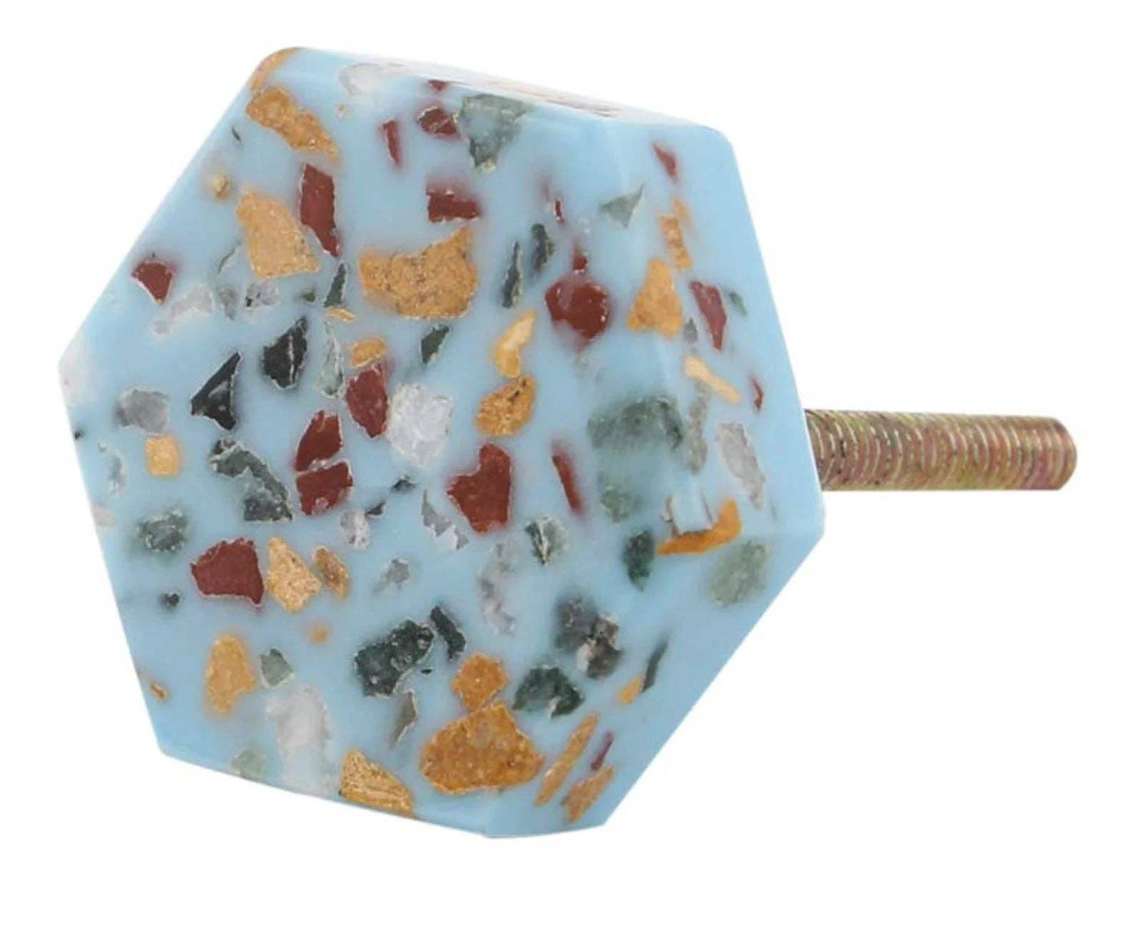 Home Luxe Co – wholesale Knob/pull – Blue Terrazzo Knob1