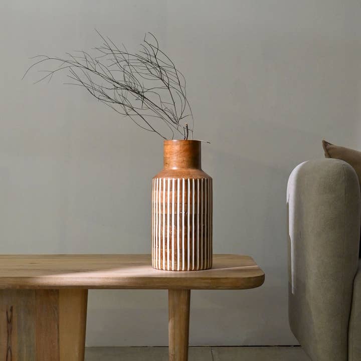 Expo Bazaar - Wholesale Vase - Jack Vase – Natural & White Matte Finish1