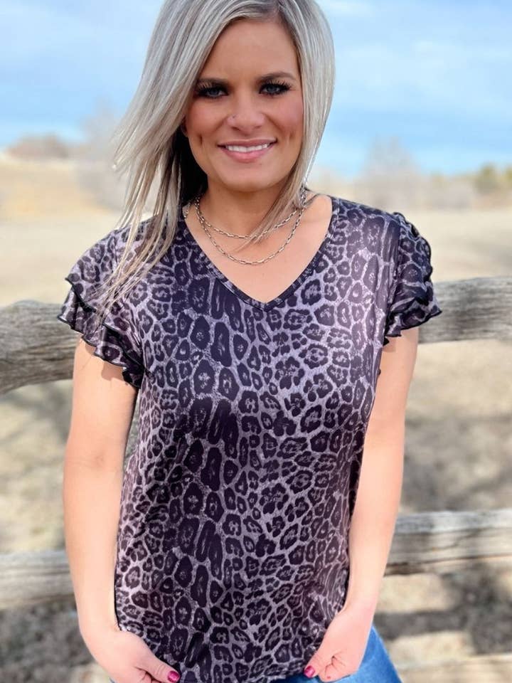 Sterling Kreek - Wholesale Blouse - Women's - The Night Leopard Top