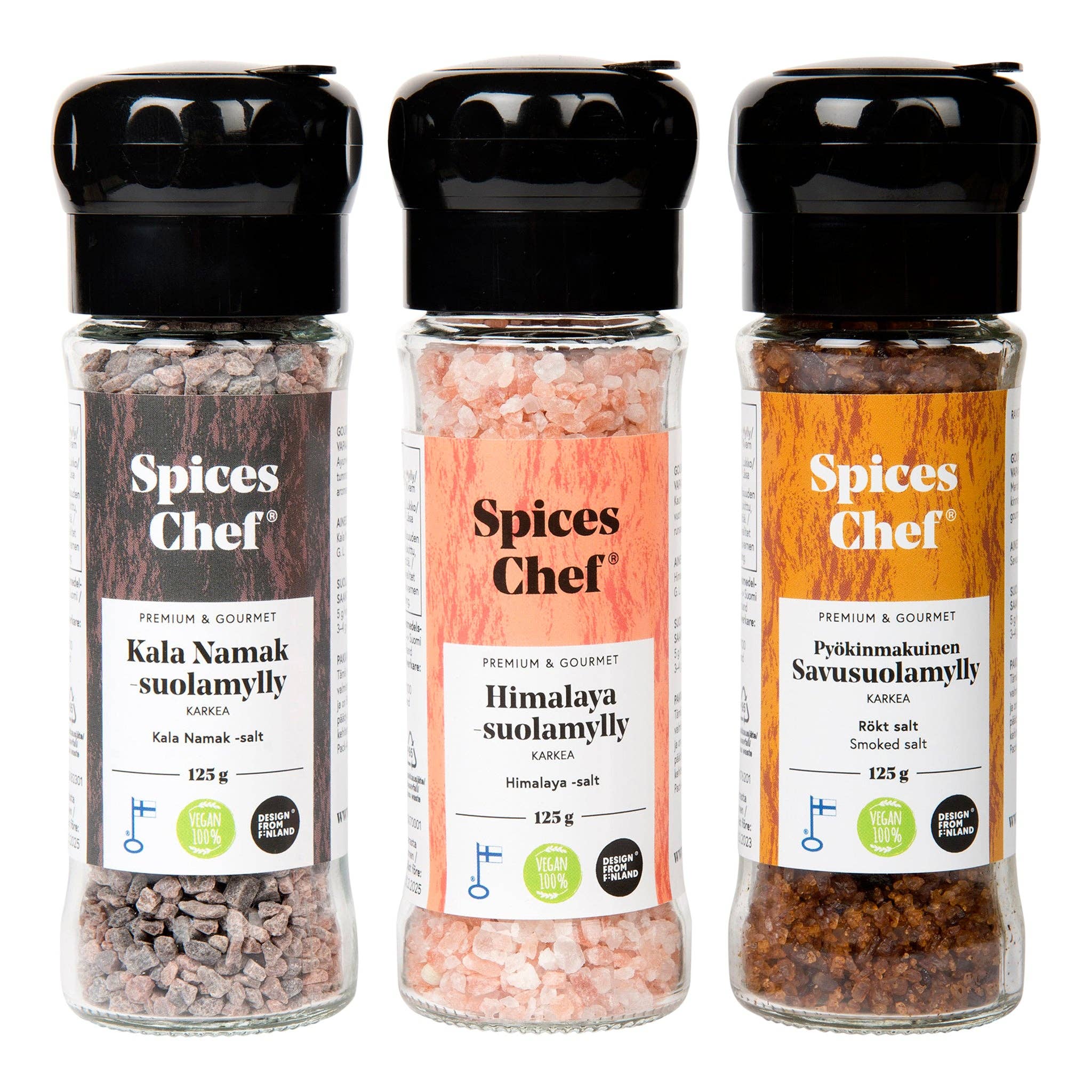 Spices Chef - Wholesale Salt - Gourmet Pyökinmakuinen Savusuola 125g Karkea - Bpa-vapaa Maustemylly2