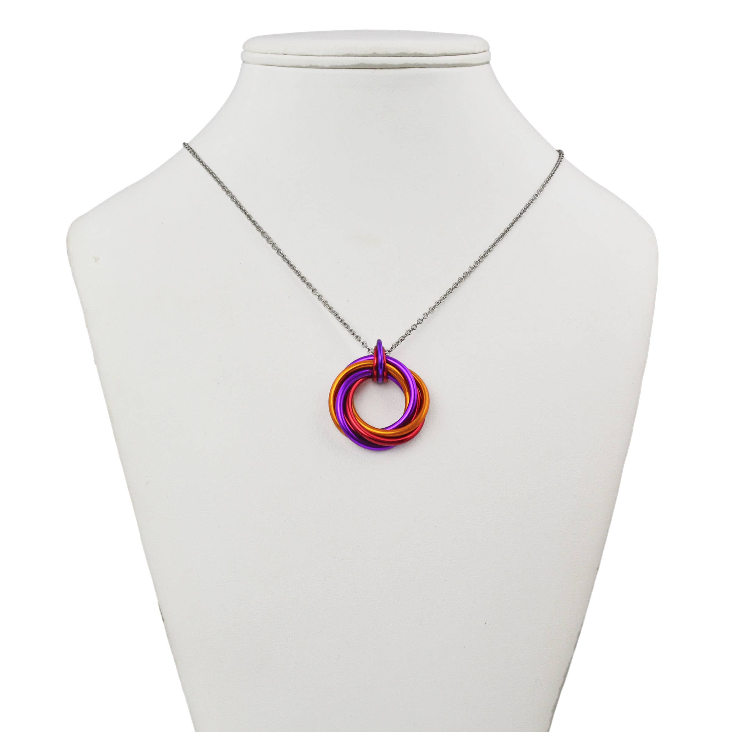 Rebeca Mojica Jewelry - Wholesale Pendant/Charm Necklace - Knotted Metal Large Swirl Pendant - Sunset1