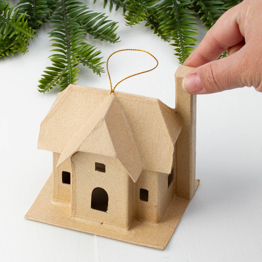 Factory Direct Craft - Wholesale Ornament - Premade Paper Mache House Ornament>Select Saltbox or Cottage2