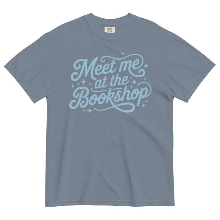 Keen Bee Studio - Wholesale Screen Printed T-Shirt - Unisex - Meet Me at the Bookshop Heavyweight T-shirt8