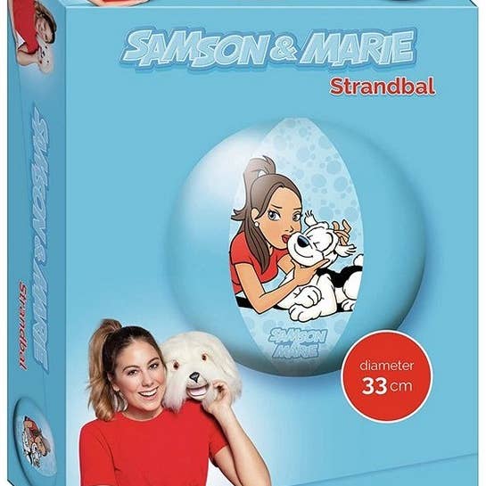 Samson & Marie Inflatable Beach Ball 33 cm Blue Vinyl for wholesale by KIDDY-MOOV