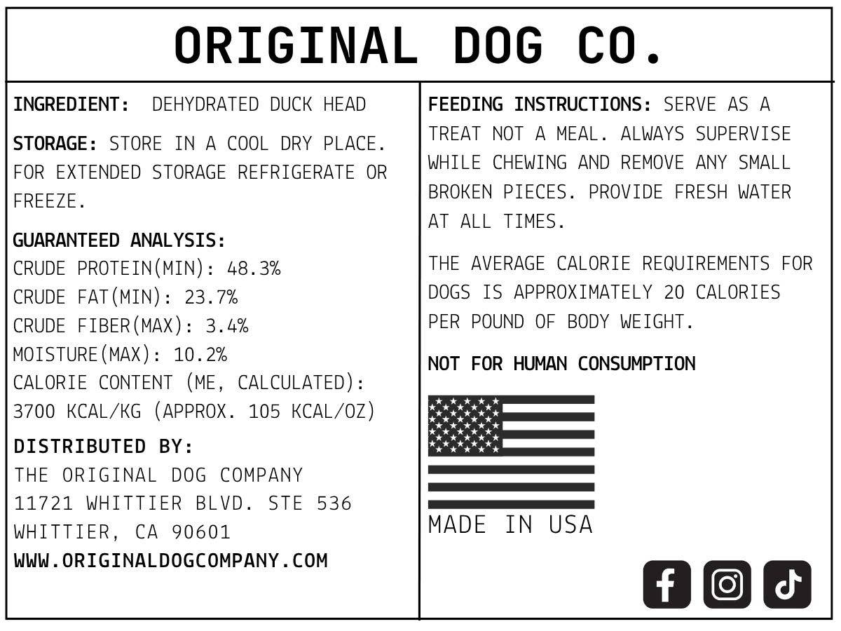 The Original Dog Company - Wholesale Pet Treats - Dog - Dehydrated Duck Heads2