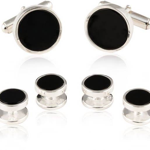 Onyx Sterling Silver Smoking manschettknappar & dubbar för wholesale av Cuff-Daddy