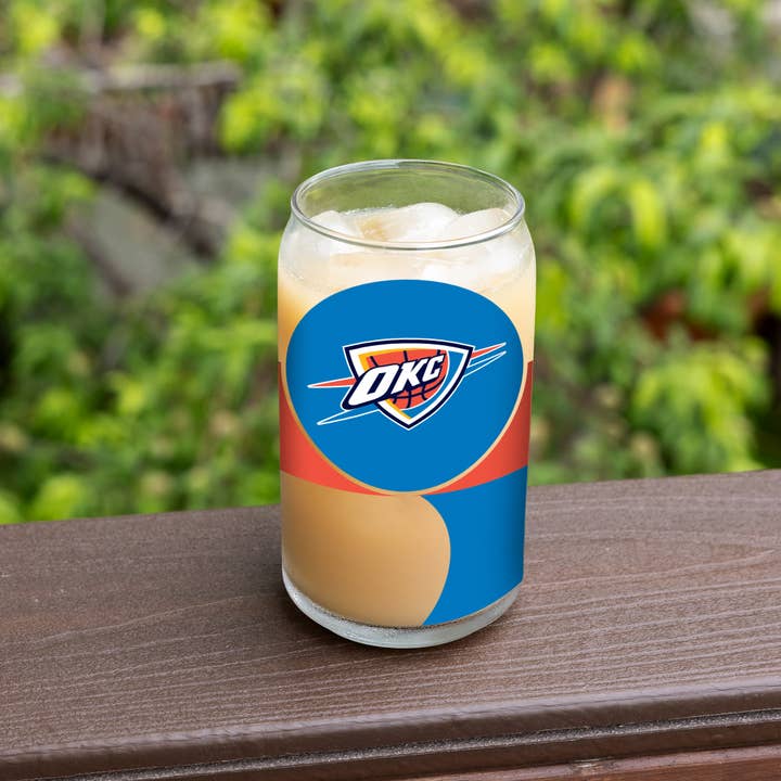 Rico Industries - Wholesale Beer Glass/Mug - NBA Basketball Oklahoma City Thunder 16-oz Can Shaped Glass3