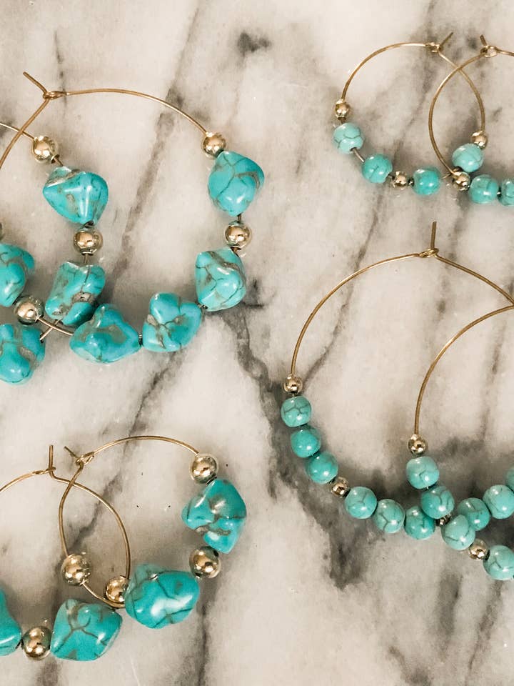 Turquoise Hoops for wholesale by Adri’s
