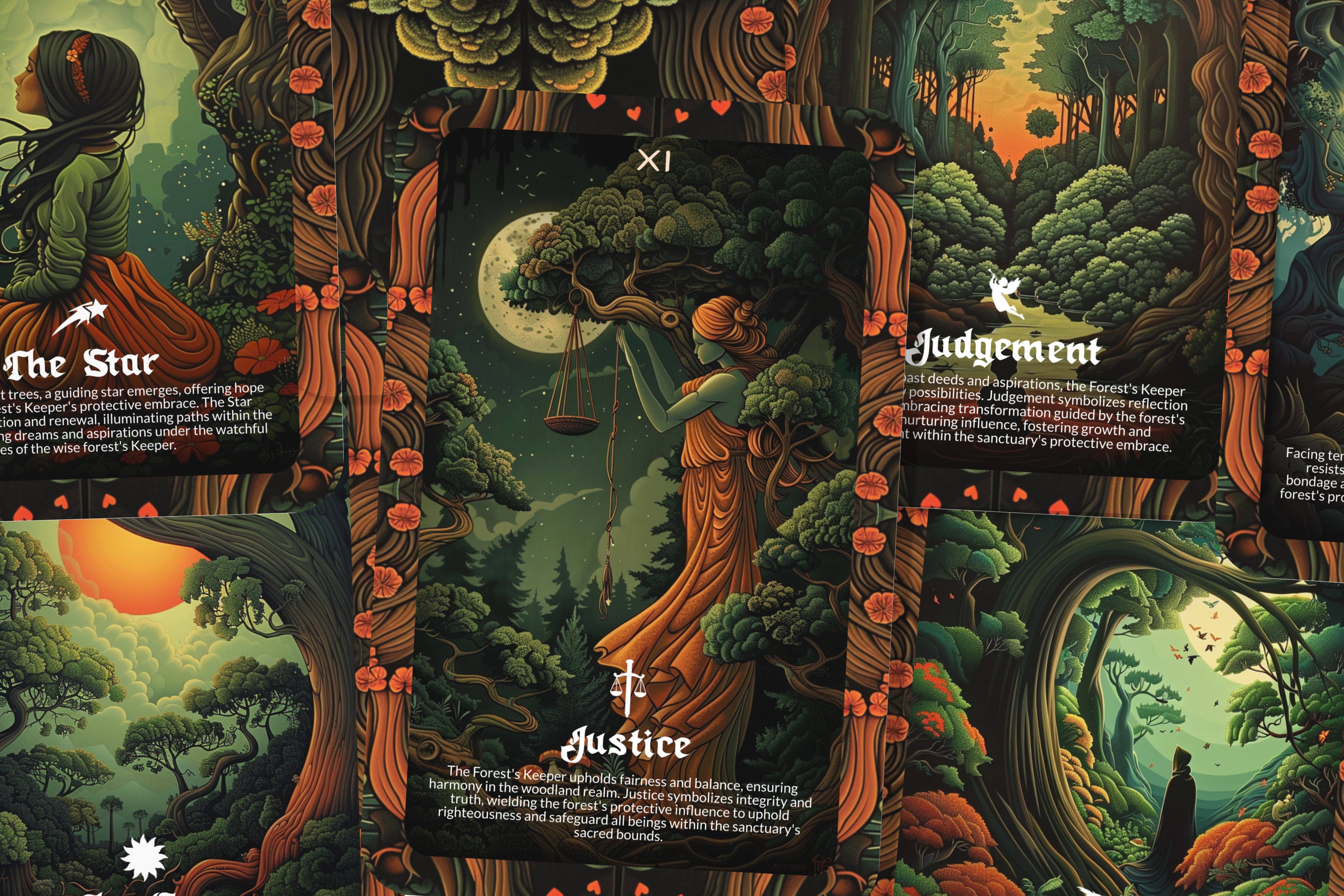 Ibiza Tarot USA – wholesale Tarot cards – The Forest's Keeper Tarot - 22 Major Arcana - A unique spiritual journey - Protecting and communing with the ancient wisdom of the woods.9