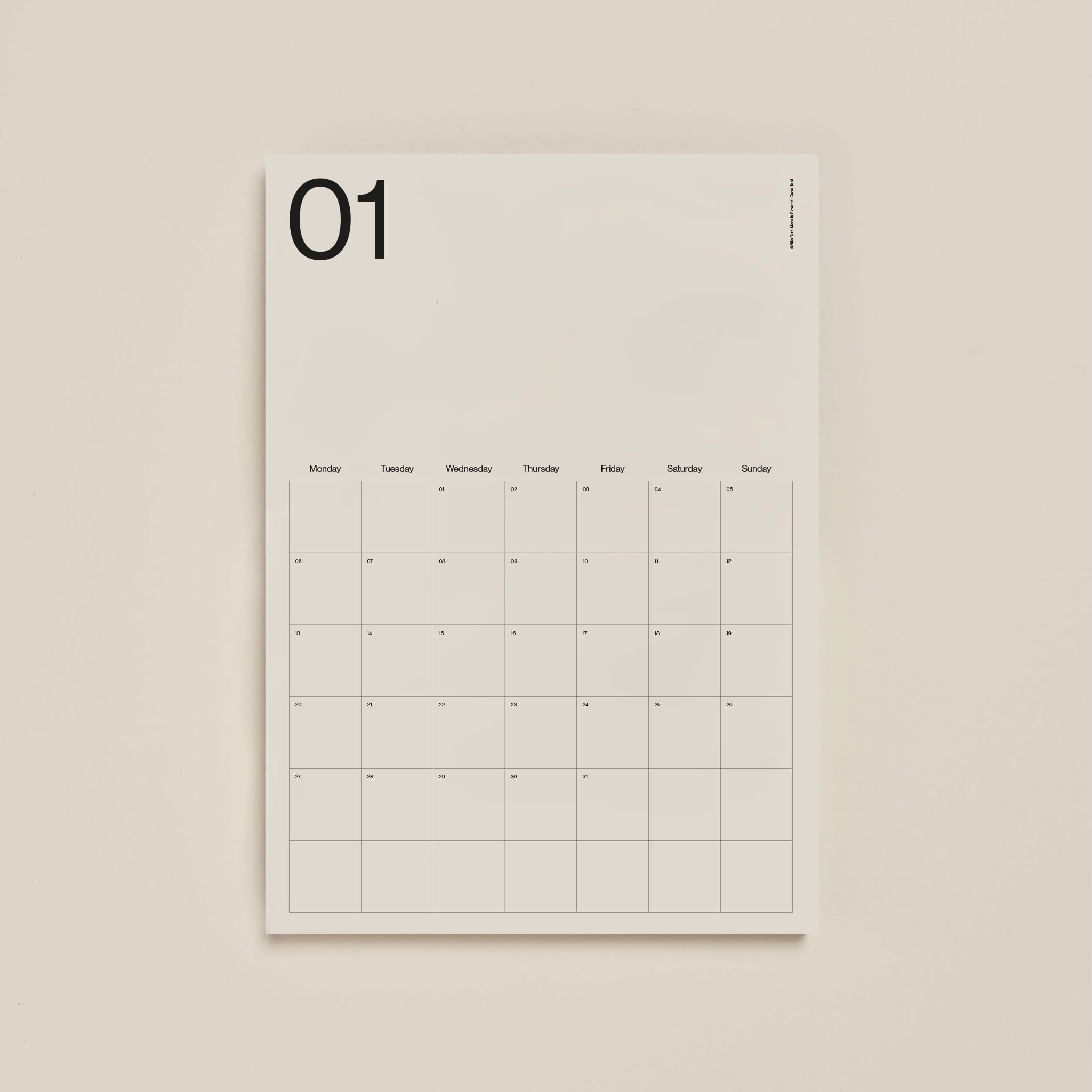 This Might Work - Wholesale Planner - Monthly Minimalist Wall Planner 20263