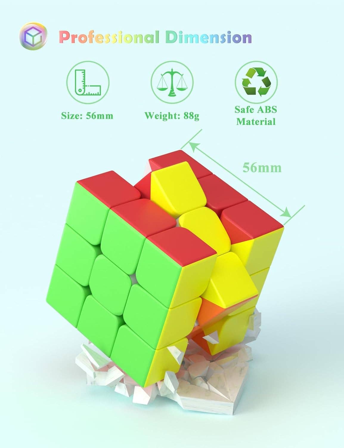 Toyventures - Wholesale Puzzle - Kids - 3x3 Speed Cube Puzzle Rubiks Stickerless Kids toy3