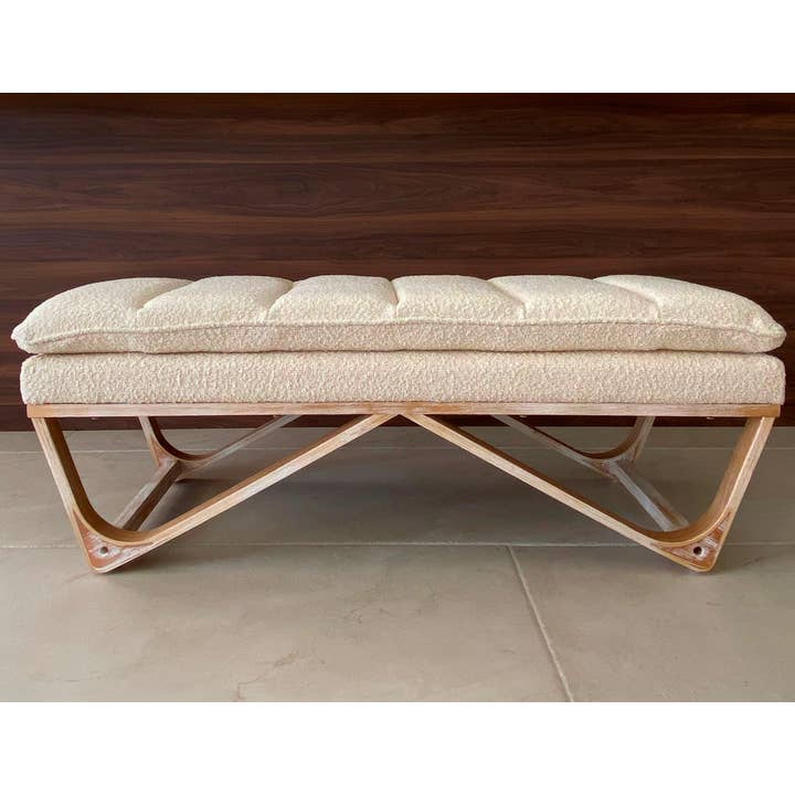 Seat4uhome - Wholesale Bench - Boucle Upholstered Pillow Cushion Top 48" Hendrehaim Bench6