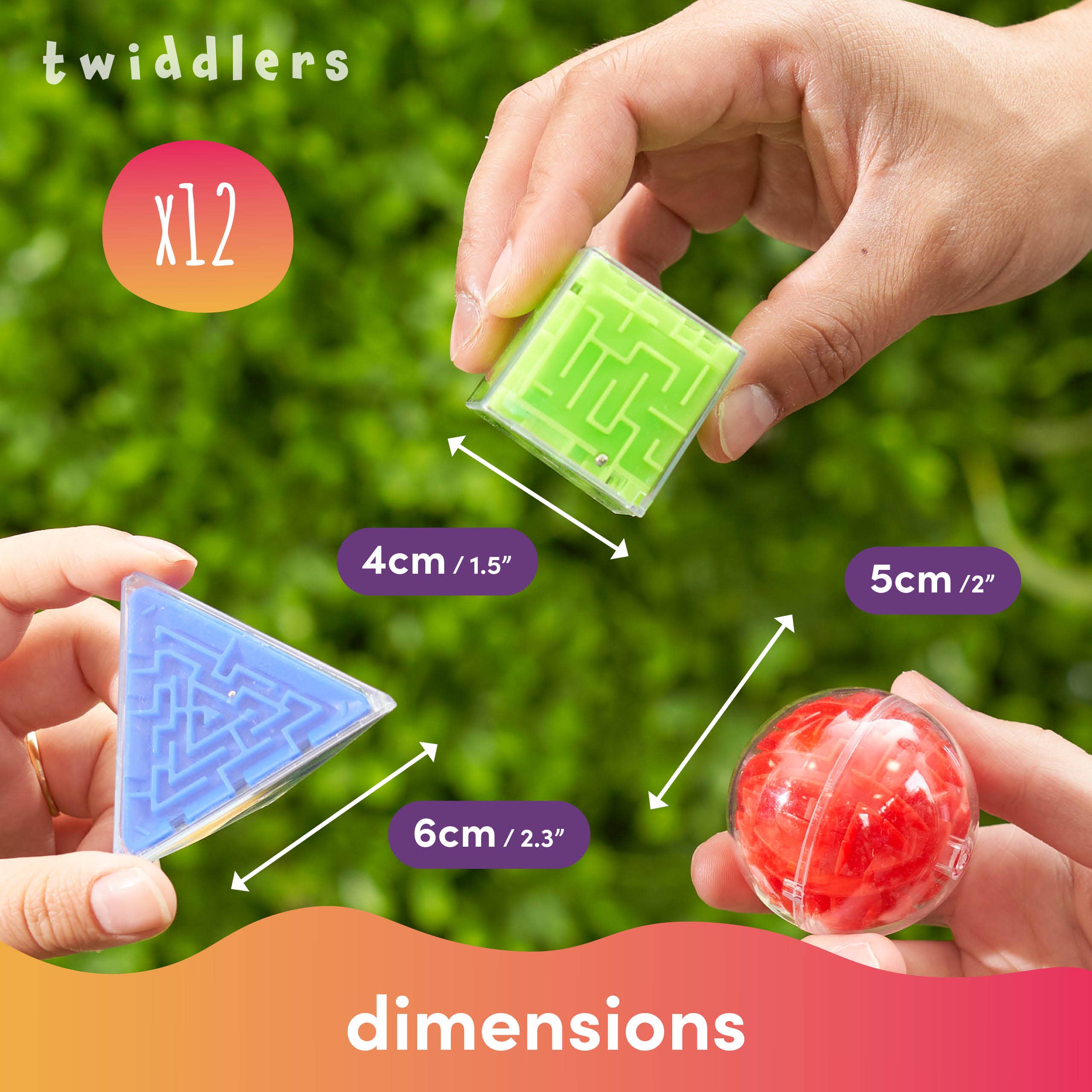 The Twiddlers – Großhandel Puzzle – Kinder – 12er Set Mini-Denkspiele: Kugel, Würfel und Pyramide6