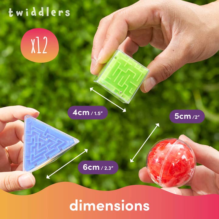 The Twiddlers – Großhandel Puzzle – Kinder – 12er Set Mini-Denkspiele: Kugel, Würfel und Pyramide6
